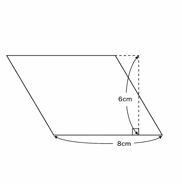 A-parallelogram-with-a-base-of-8-cm-and-an-outer-height-of-6-cm