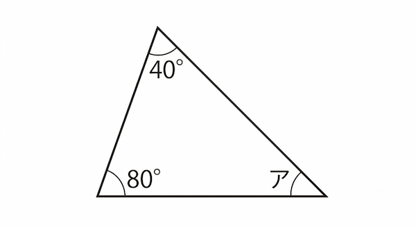 2つの角が40度、80度になる三角形