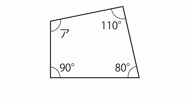 3つの角が80度、90度、110度になる四角形