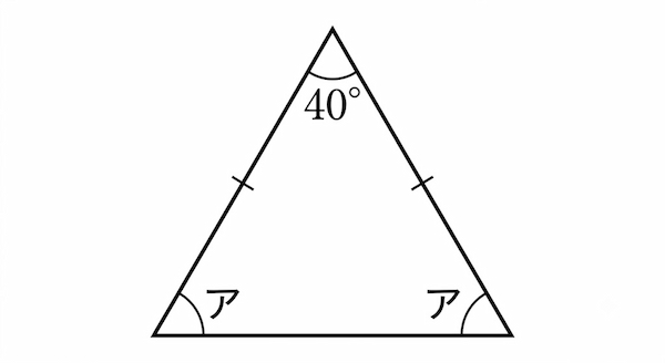頂角が40度になる二等辺三角形