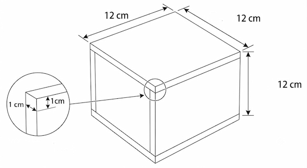 ふたのある直方体の箱
