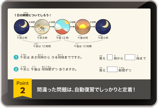 間違った問題は、自動復習でしっかりと定着！