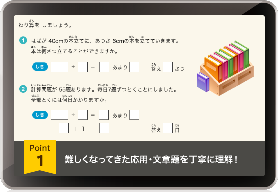 難しくなる応用・文章題を丁寧に理解！