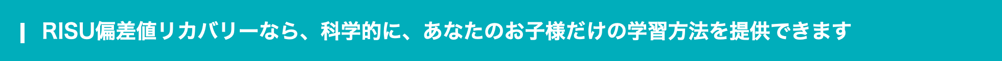 RISU偏差値リカバリーなら、科学的に、あなたのお子様だけの学習方法を提供できます